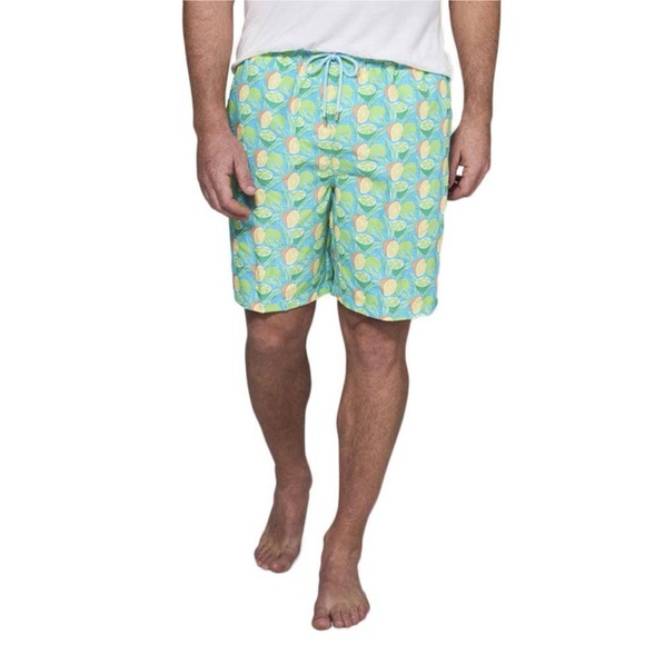 Peter Millar Men's Sour Lemons Swim Trunk Drawstring Pockets Mesh Liner - Picture 12 of 13